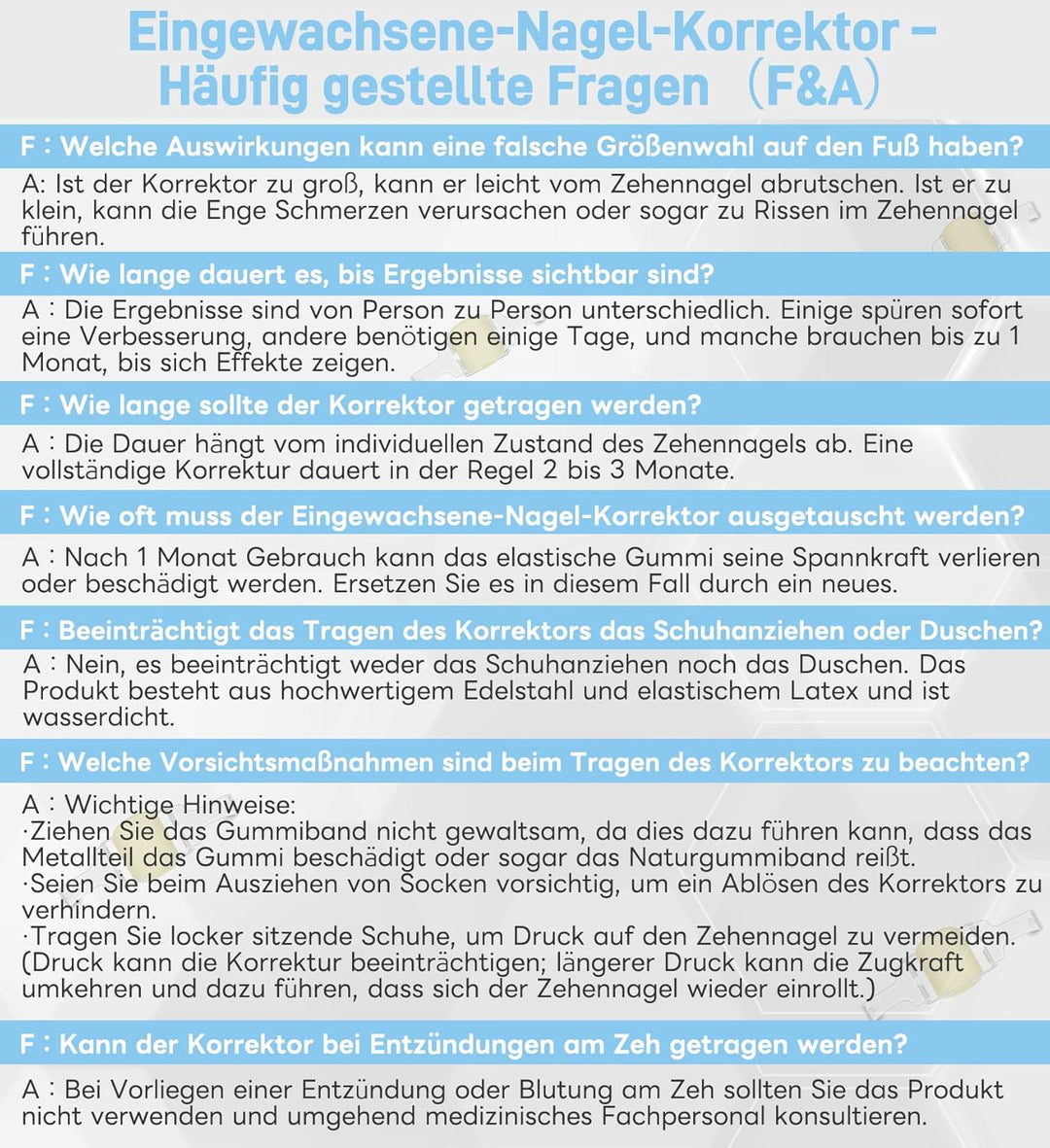 InhwRior Eingewachsene-Nagel-Korrektor–Einfache Anwendung für zu Hause, sicherer Halt (rutscht nicht