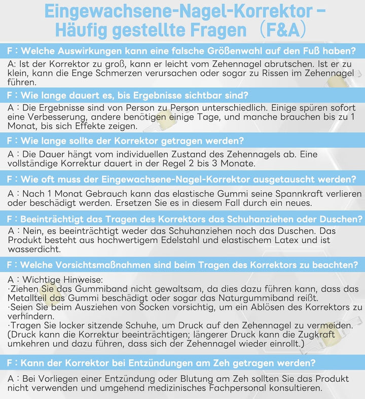 InhwRior Eingewachsene-Nagel-Korrektor–Einfache Anwendung für zu Hause, sicherer Halt (rutscht nicht