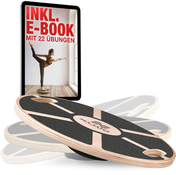 NAJATO Sports Balance Board – Wackelbrett mit rutschfestem gummiertem Standfuss – Gleichgewichtstrai