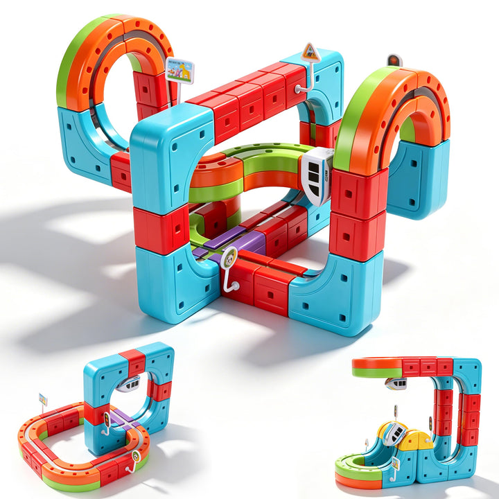 JONRRYIN 98 Teile Elektrische Eisenbahn Kinder 3D Set 98pcs, 98pcs