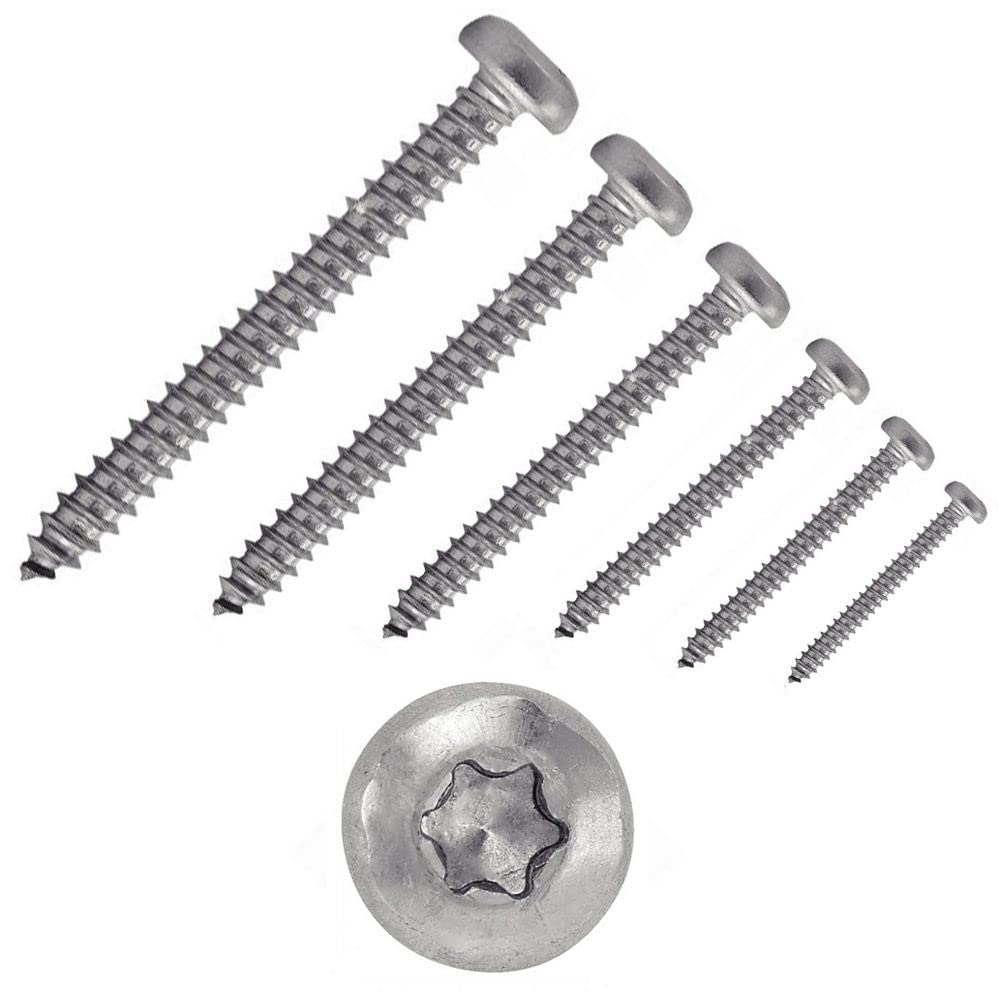200 X Flachkopf Blechschrauben mit Innensechsrund ISO 14585 A2 C 6.3X100 TX30 6.3 x 100 200, 6.3 x 1