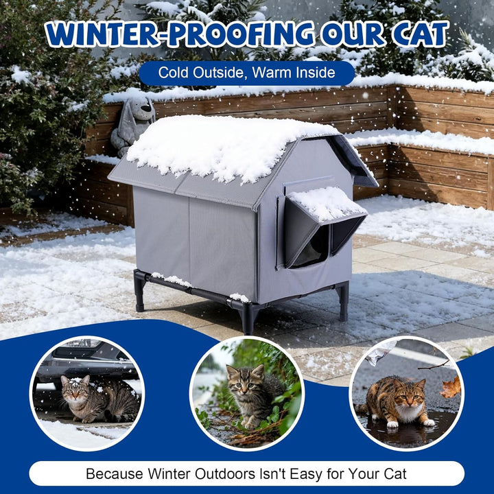 Katzenhaus Für Draussen Winterfest, Haus für verwilderte Katzen Wasserdicht Wetterfester, Katzenhaus