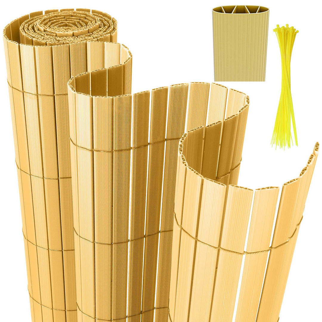 Izrielar Sichtschutzmatte, PVC Sichtschutzzaun, 4-Gewicht-Verstärkung, 0.9 x 5M Sichtschutz für Zaun