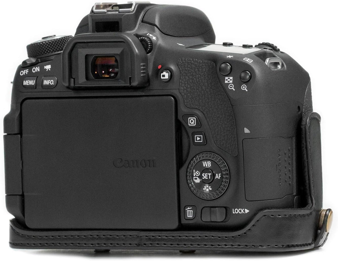 MegaGear MG527 Leder Kameratasche für Canon EOS 750D / Canon EOS 760D Kamera mit 18-200 (T6i, T6s) K
