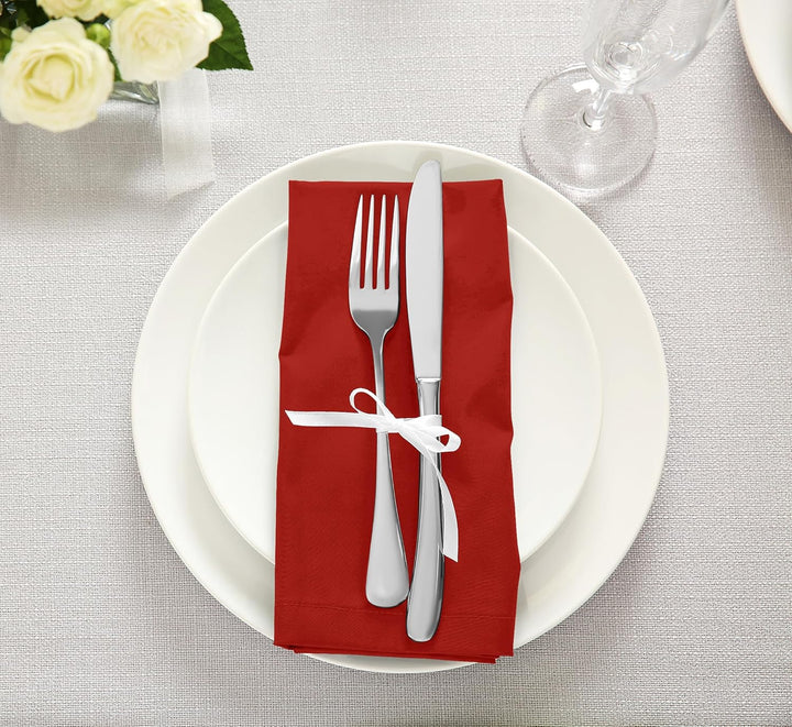 Utopia Kitchen Stoffservietten [12er Pack, Rot] 46x46 cm Waschbare Tischservietten für Hotel, Mittag
