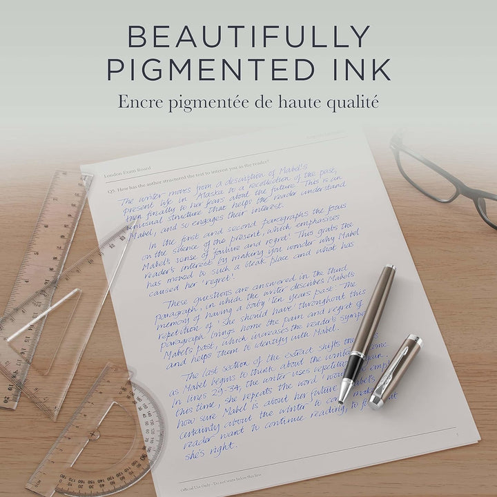 Parker Ersatzminen für Tintenroller | feine Spitze | blaue QUINK Tinte | 12 Stück Blau feine Feder,