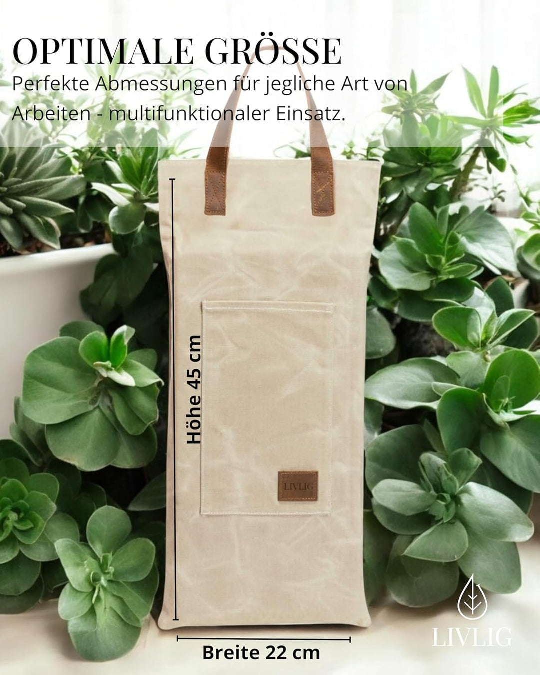 Livlig53 Garten Kniekissen aus gewachstem Canvas und Ledergriff. Kniepolster geeignet für Garten, We
