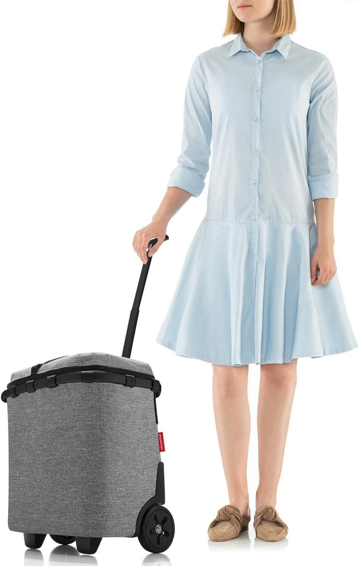 reisenthel carrycruiser iso Twist Silver - Tragbarer und verschliessbarer Einkaufstrolley mit Kühlfu