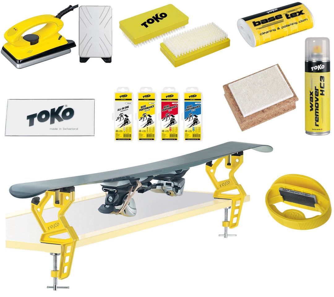 Toko Skiwachs-Set 12-teilig mit Wachsbügeleisen Skispanner und Kantenschärfer