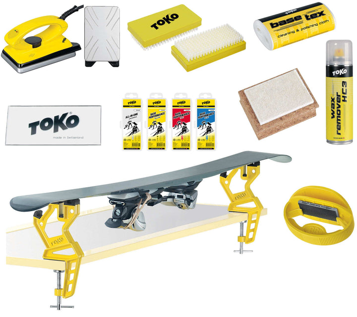 Toko Skiwachs-Set 12-teilig mit Wachsbügeleisen Skispanner und Kantenschärfer