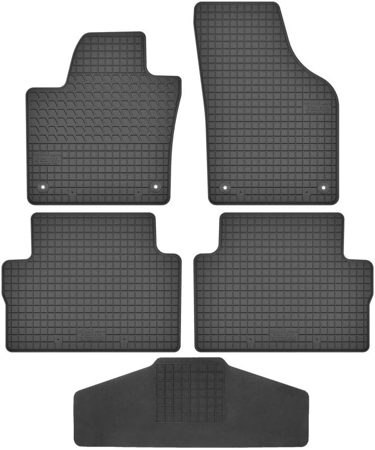 Fussmatten Vorne, Hinten + Tunnel Matte 5er Set für Seat Alhambra II 2 ab 2010 7 Sitzer Gummi Gummim