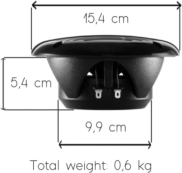 KIT-Set FÜR BOSS Audio Systems MR50B 2 Schwarze 2-Wege-Marinelautsprecher 5,25" 13,5 cm 135 mm, 75 W