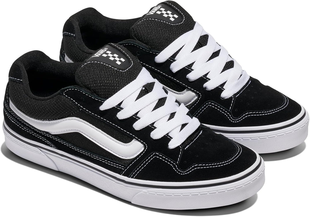 Vans Herren Caldrone Sneaker 48 EU Suede Mesh Black White, 48 EU Suede Mesh Black White