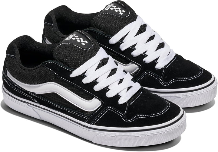 Vans Herren Caldrone Sneaker 48 EU Suede Mesh Black White, 48 EU Suede Mesh Black White