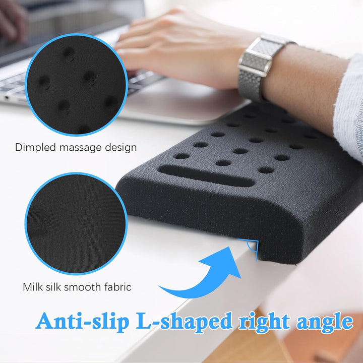 2 Stück L-Förmige Handballenauflage Tastatur, Memory Foam Handauflage Tastatur, Rutschfeste Ergonomi