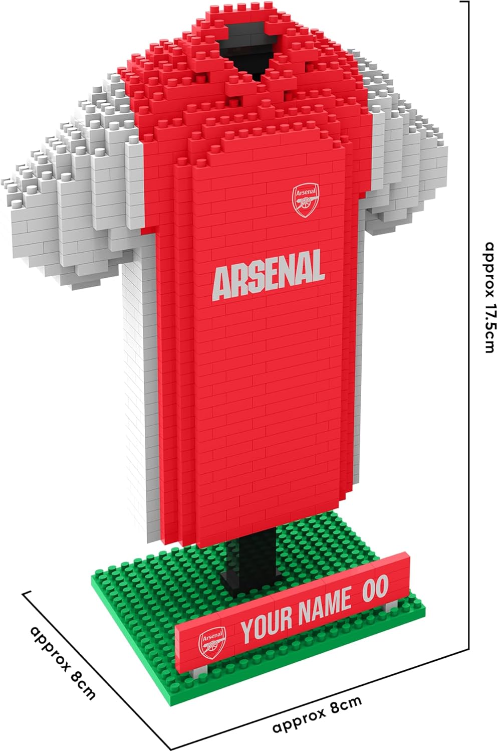 FOCO Offizielles Lizenzprodukt Arsenal FC Personalisiert BRXLZ Schreibtisch Hemd 3D Bricks Building