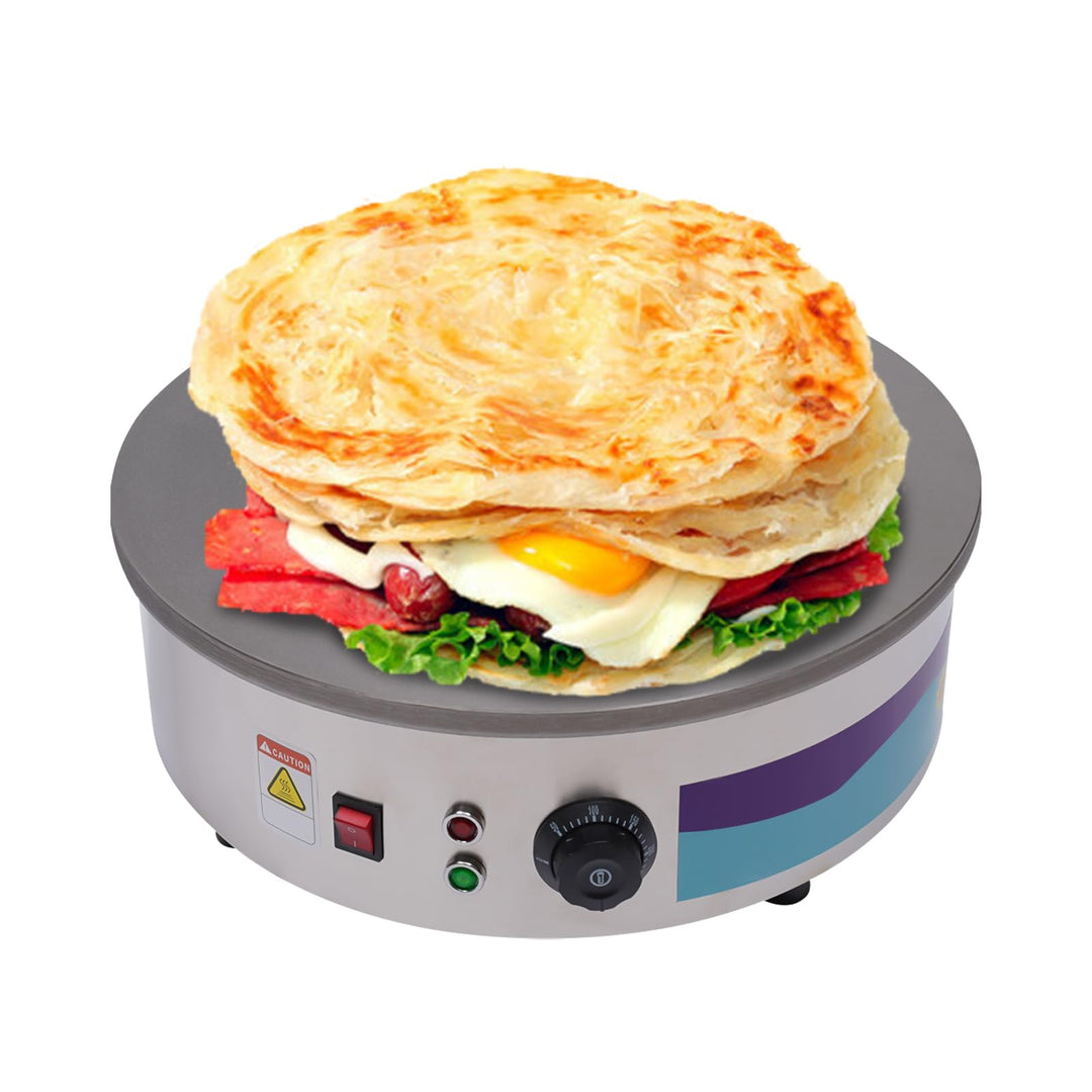 Crepes Maker mit Spachtel&Spatel,Professionelle Runde Crepesplatte Pfannkuchen-Maschine Einstellbare