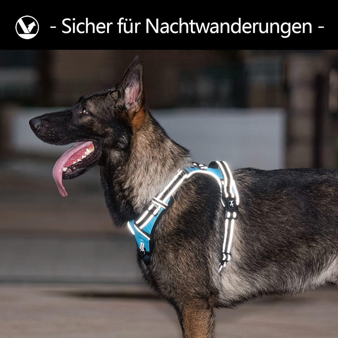 PoyPet Keine Pull Hundegeschirr Front Reflektierende Pet Weste für Hunde mit Einfache Kontrolle Grif