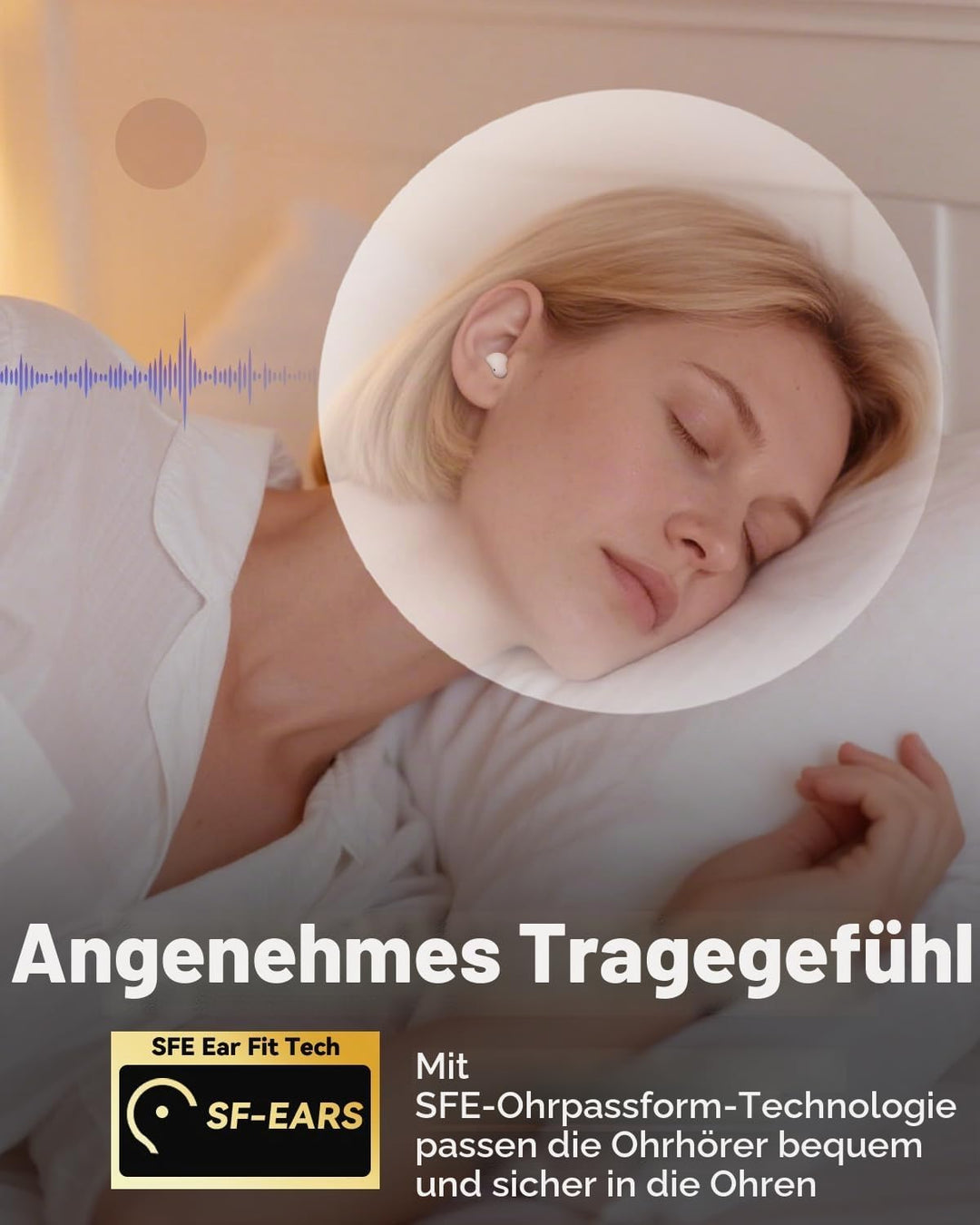MONODEAL Schlafkopfhörer, Sleep Earbuds schlafkopfhörer Bluetooth 5.3 Kopfhörer Schlafen Mit Flüssig