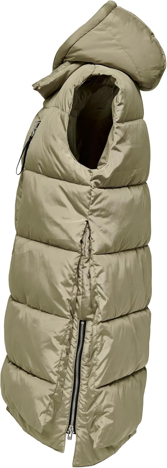 ONLY Damen Onlnewnora Puffer Waistcoat Cc OTW Mantel S Silver Sage, S Silver Sage