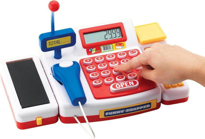 Simba 104525700 - Supermarktkasse mit Scanner Kinderspiel, Bunt, Supermarktkasse