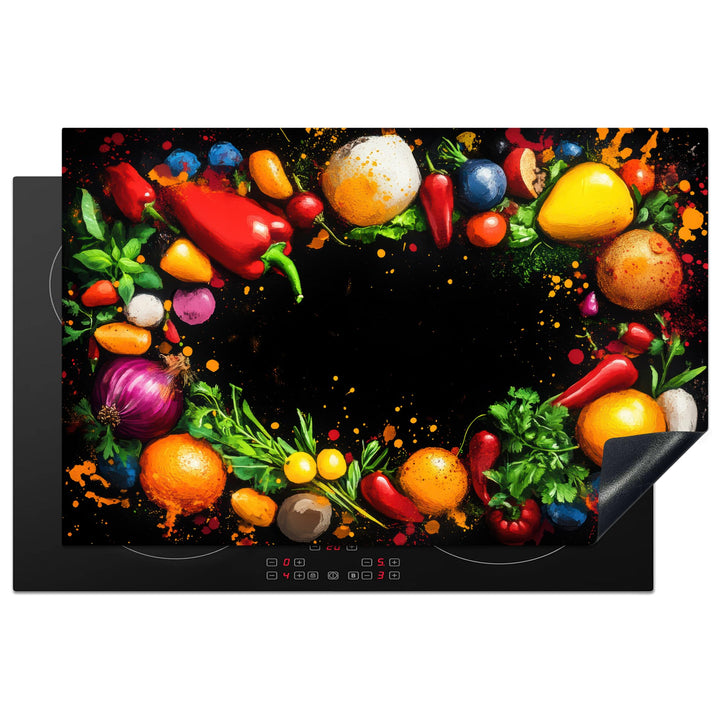 Herdabdeckplatte 80x52 cm Einteilig Küche Herdabdeckung Induktionsfeld Ceranfeld Herdabdeckplatten V