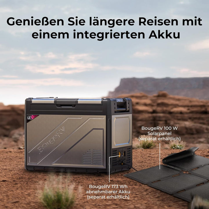 BougeRV Rocky2 65L Auto Kühlbox 12V 230V mit 5,7cc Kompressor Kühlbox Dual Zone mit Gefrierfach APP-