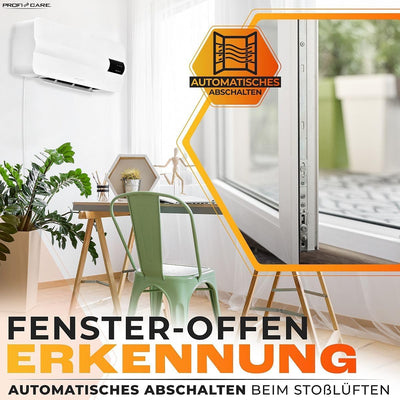 ProfiCare® Wand Heizlüfter mit Fenster-Offen-Erkennung | Heizkörper für bis zu 60qm | Elektroheizung