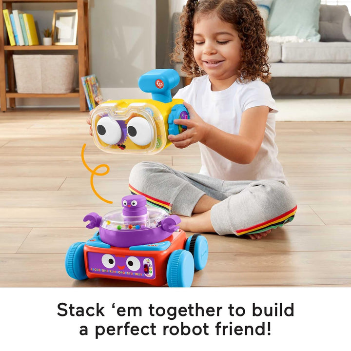 Fisher-Price 4-in-1 Lernroboter Linus für Babys und Kleinkinder, Spielzeug ab 6 Monaten, Version: UK