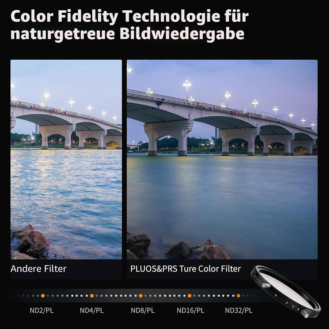 PLUOS&PRS 2-in-1 67mm ND2-ND32 Variables ND- & CPL-Filter – Echte Farben, kein X-Cross, mehrfach bes