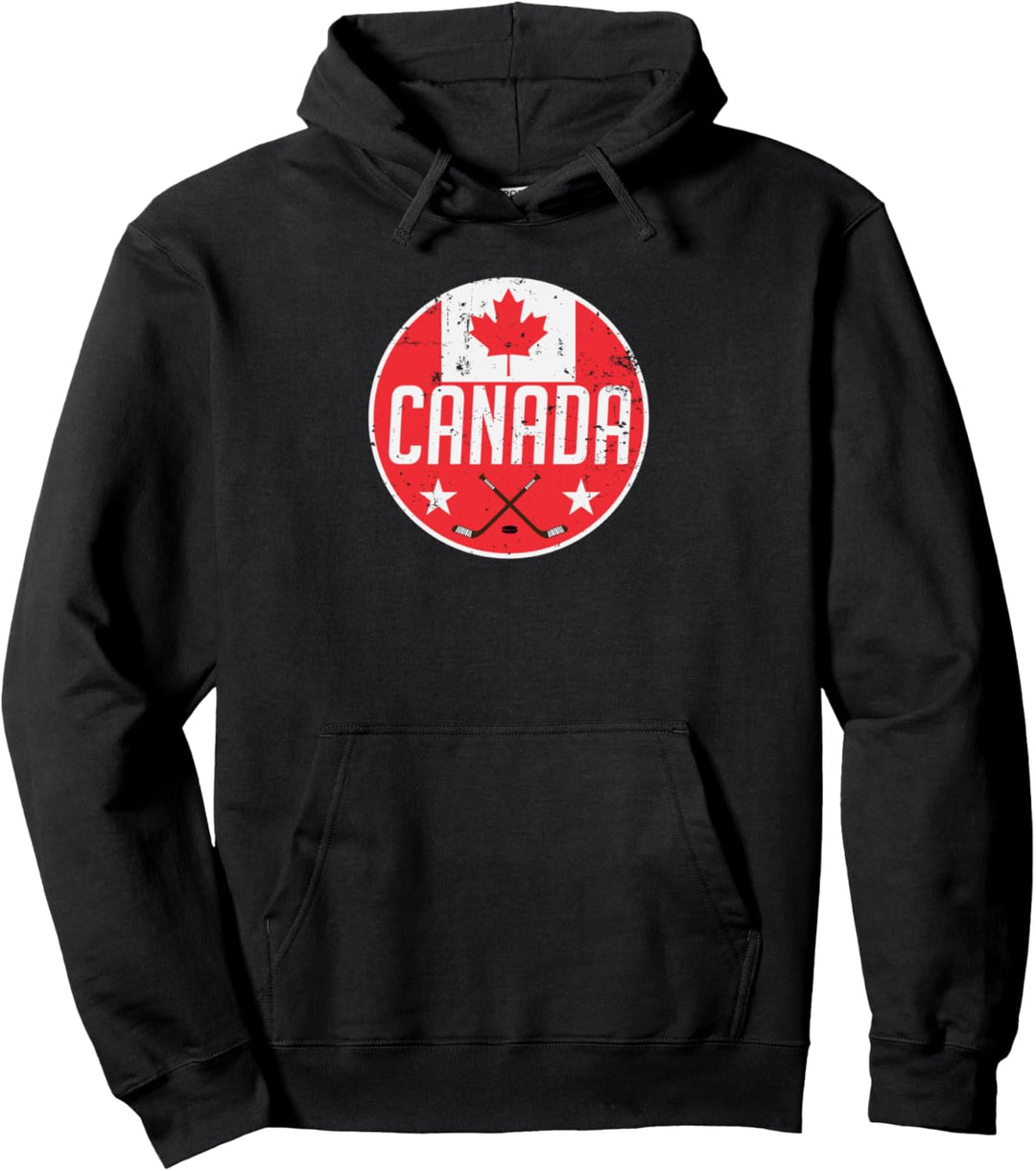 Canada Ice Hockey Flag Jersey Supporter Canadian Fan Gift Pullover Hoodie