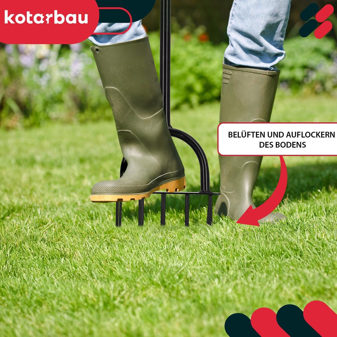 KOTARBAU® Rasenbelüftung - 25x10 cm - Rasenlüfter - aus Stahl - Handlüfter für Rasenböden - Rasen Be