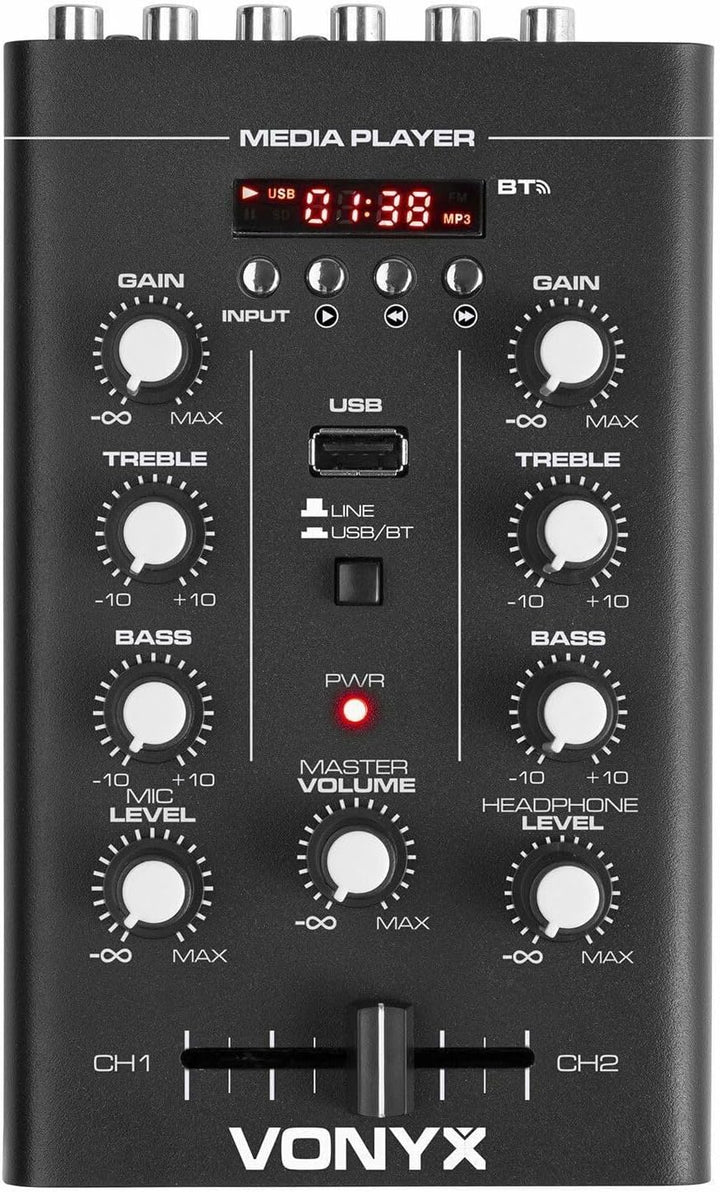 Vonyx SMT500BT Kompaktmixer Mischpult mit Bluetooth und mp3-Player