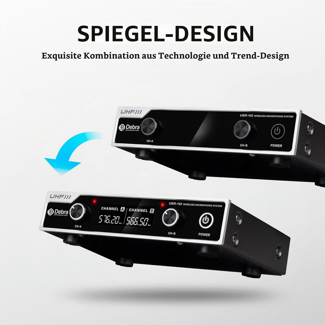 Wireless Microphone Set,Debra UHF Handheld Mikrofon Kabellos,80M ständige Übertragung,für Kirche, Ta