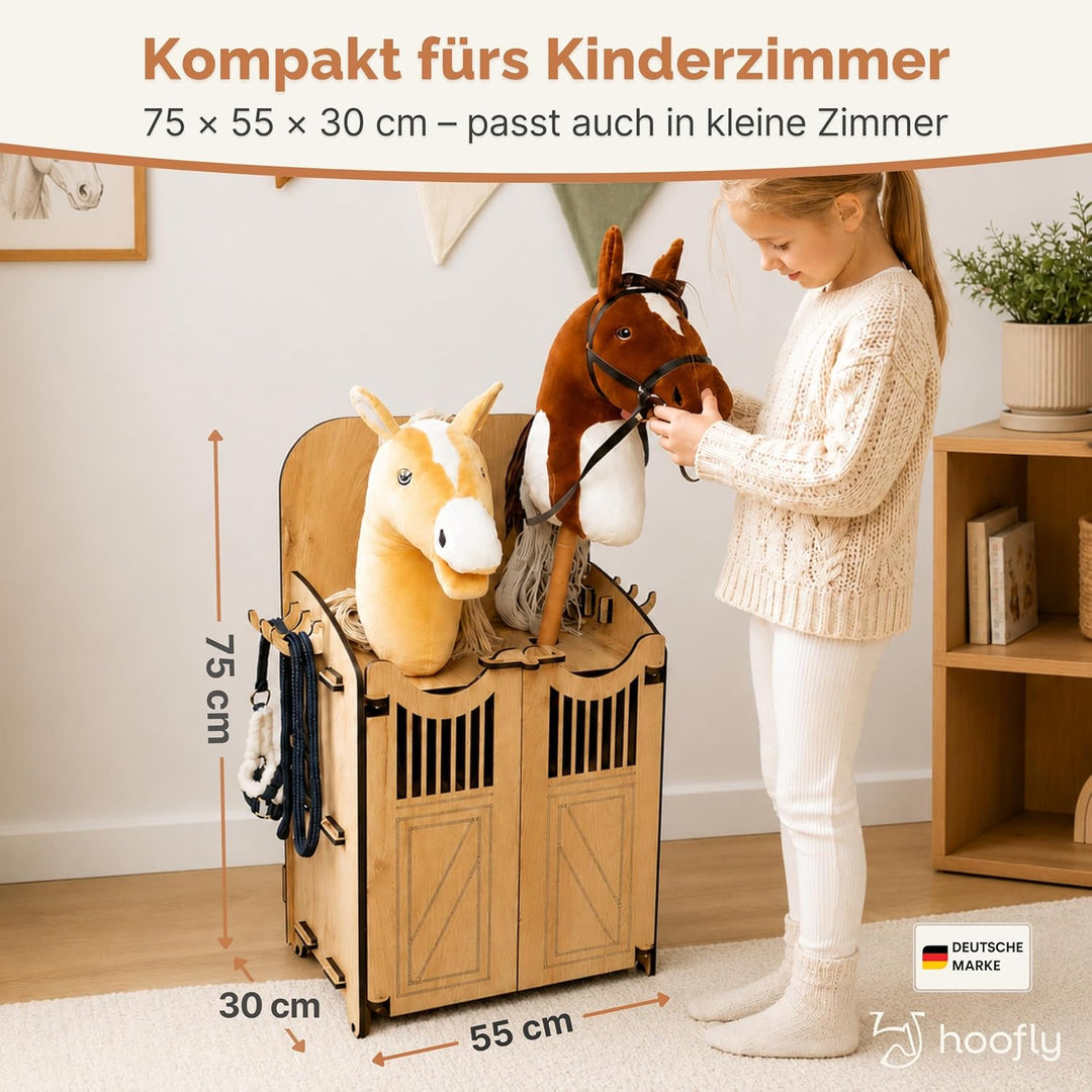 Hobby Horse Stall 2 Pferde – Praktische Halterung für Steckenpferde | Hochwertiger Hobby Horsing Pfe