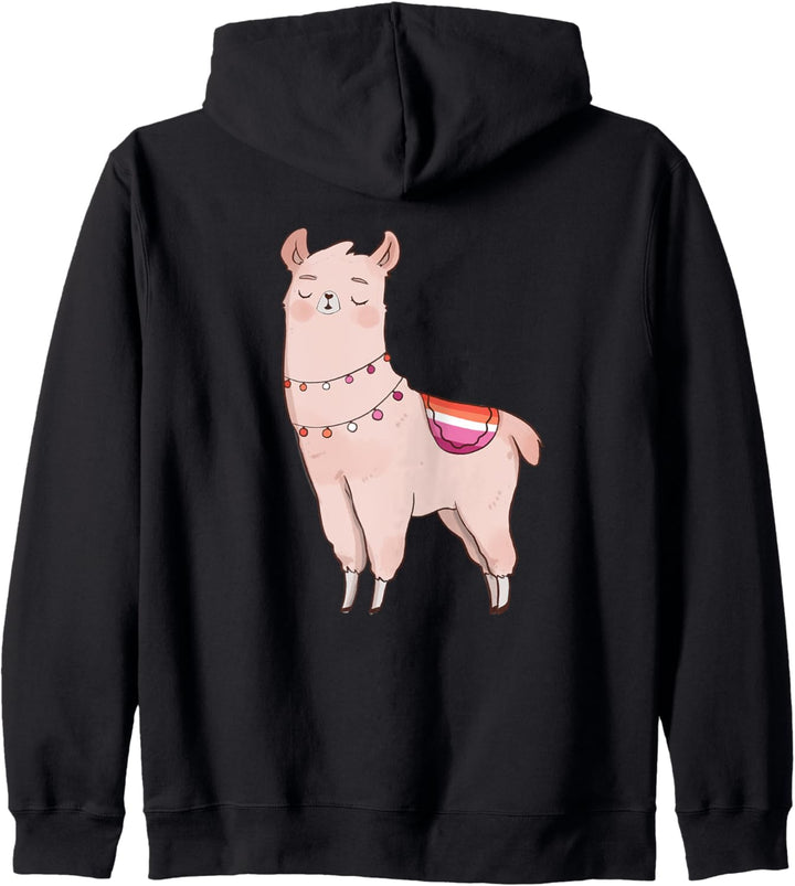 Lesbian Llama Cute Animal LGBTQ Alpaka Gay Pride Flagge Kapuzenjacke