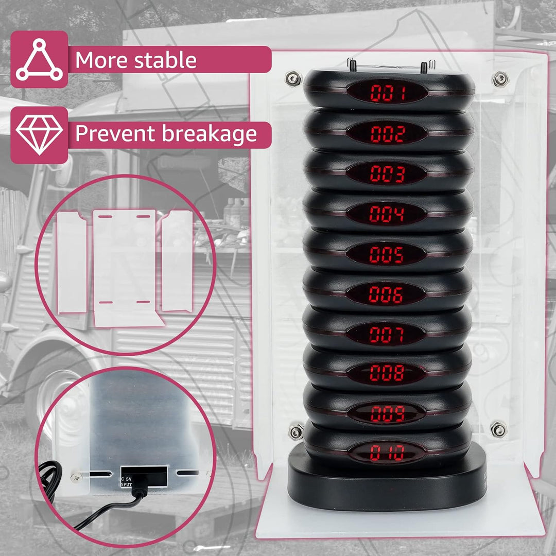 Retekess TD161 Pager Rufsystem mit Halterung, 500M Pager System mit Gebührenfreiem Tastatursender, E