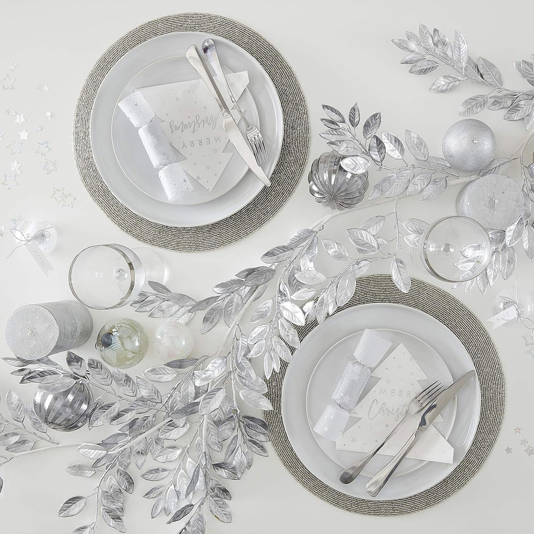Ginger Ray Silver Foliage Weihnachtsdeko, 1,5 m, glitzernd Glitzer-Girlande, Glitzer-Girlande