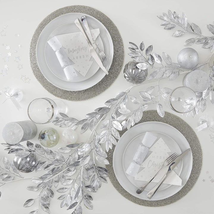 Ginger Ray Silver Foliage Weihnachtsdeko, 1,5 m, glitzernd Glitzer-Girlande, Glitzer-Girlande