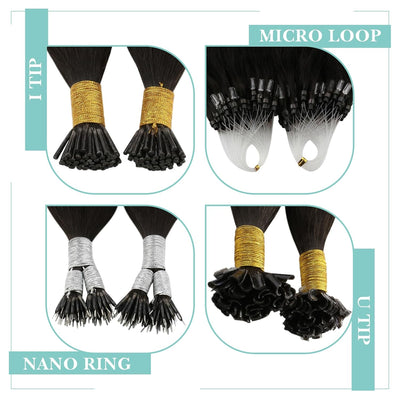YoungSee Echthaar Extensions Bondings Braun 35cm Bonding Extensions Echthaar 1g Braun Remy Hair Exte