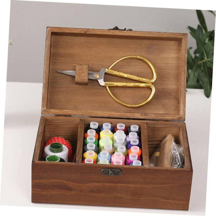 MAGICLULU Holz Aufbewahrungsbox mit Deckel Retro Stil Umweltfreundlich Langlebige Holztruhe für Nähz