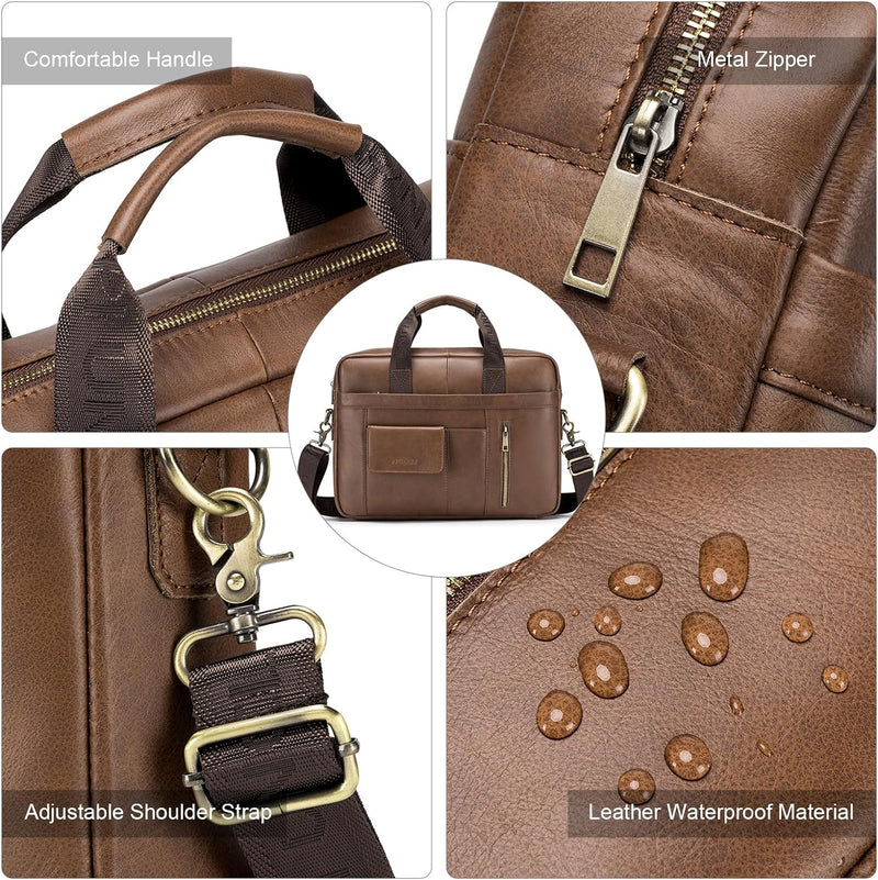 BAGZY Laptoptasche 15.6 Zoll Aktentasche Herren Umhängetasche Geschenk für Männer Handtasche für Mä