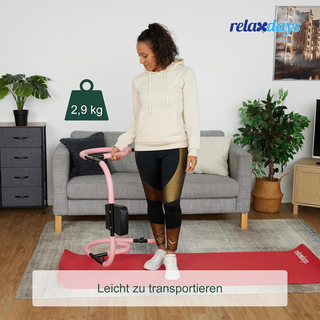 Relaxdays Bauchtrainer AB Roller, Bauchmuskeltrainer, faltbar, HxBxT: 66 x 70 x 70 cm, Sixpack Fitne