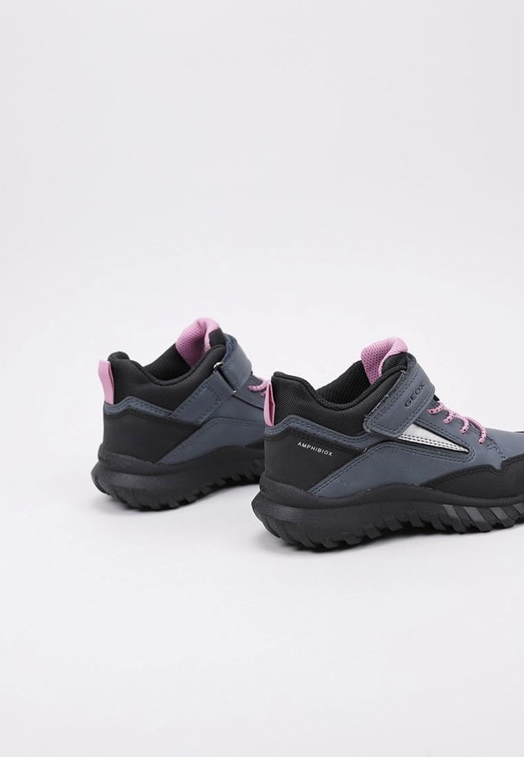 Geox Mädchen J Simbyos Girl ABX A Sneaker 26 EU Avio Black, 26 EU Avio Black