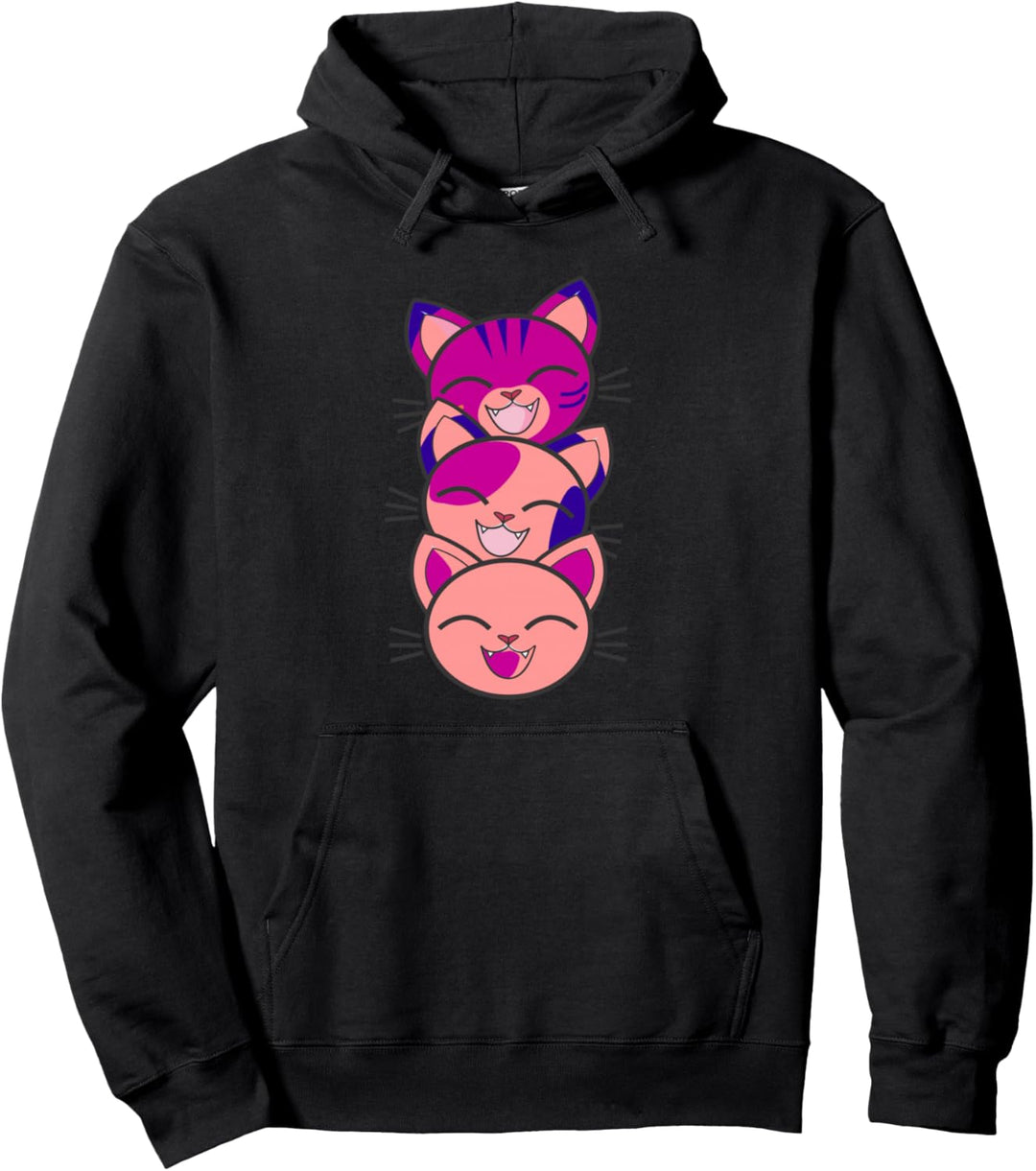 Transgender Cute Pink Cat Stack Trans Pride Flag LGBT Pullover Hoodie