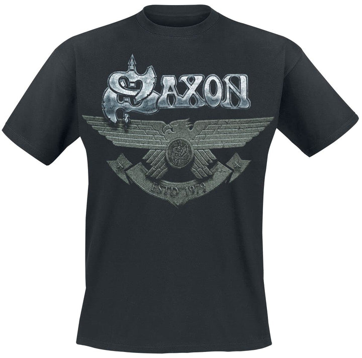 Saxon Est. 1979 Männer T-Shirt schwarz M 100% Baumwolle Band-Merch, Bands