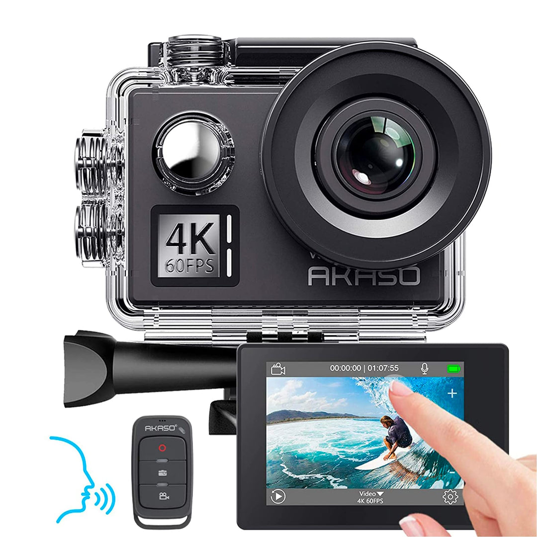 AKASO Action Cam 4K60FPS, Unterwasserkamera 40M Wasserdicht 20MP WiFi Actioncam mit EIS Stabilisieru