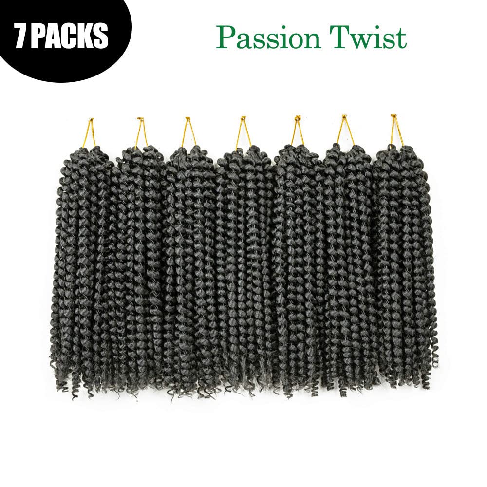 Passion Twist Hair, 7 Packungen 12 Zoll Crochet Braids Hair Wasserwellen-Häkelhaar für langes böhmis