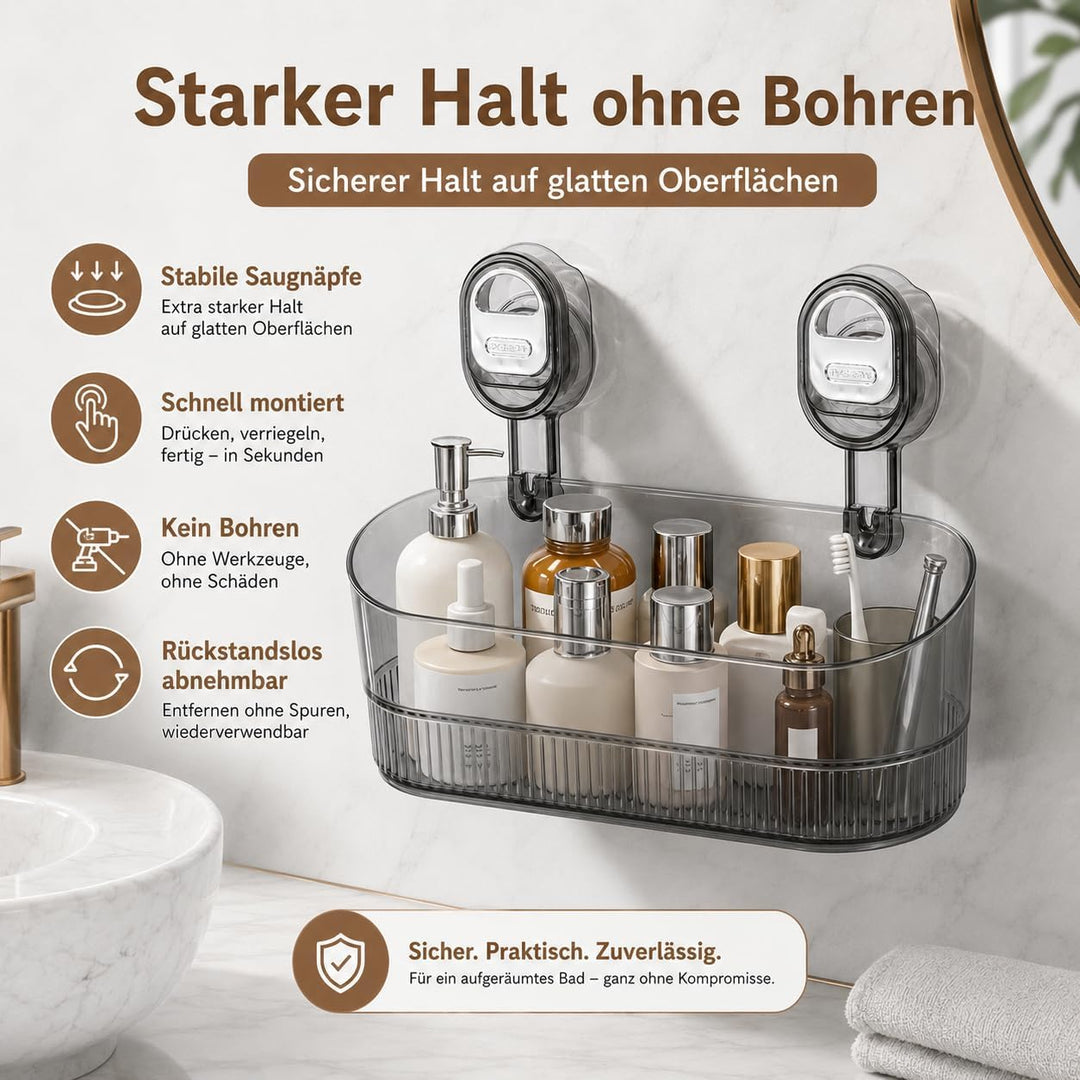 Duschablage Saugnapf, Badezimmer Regal Ohne Bohren Acryl Badewannenablage Duschkorb Ohne Bohren Mit
