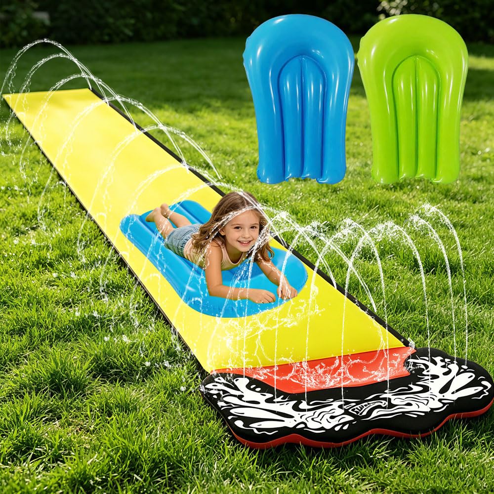 15.75ft/480cm Wasserrutsche Garten für Kinder, mit 2 Bodyboards, Wasserrutsche mit Sprinkler Sommer